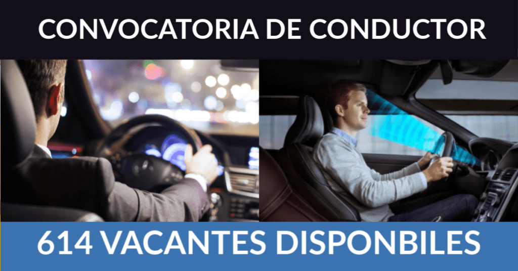 614 ofertas de trabajo de CONDUCTOR encontradas