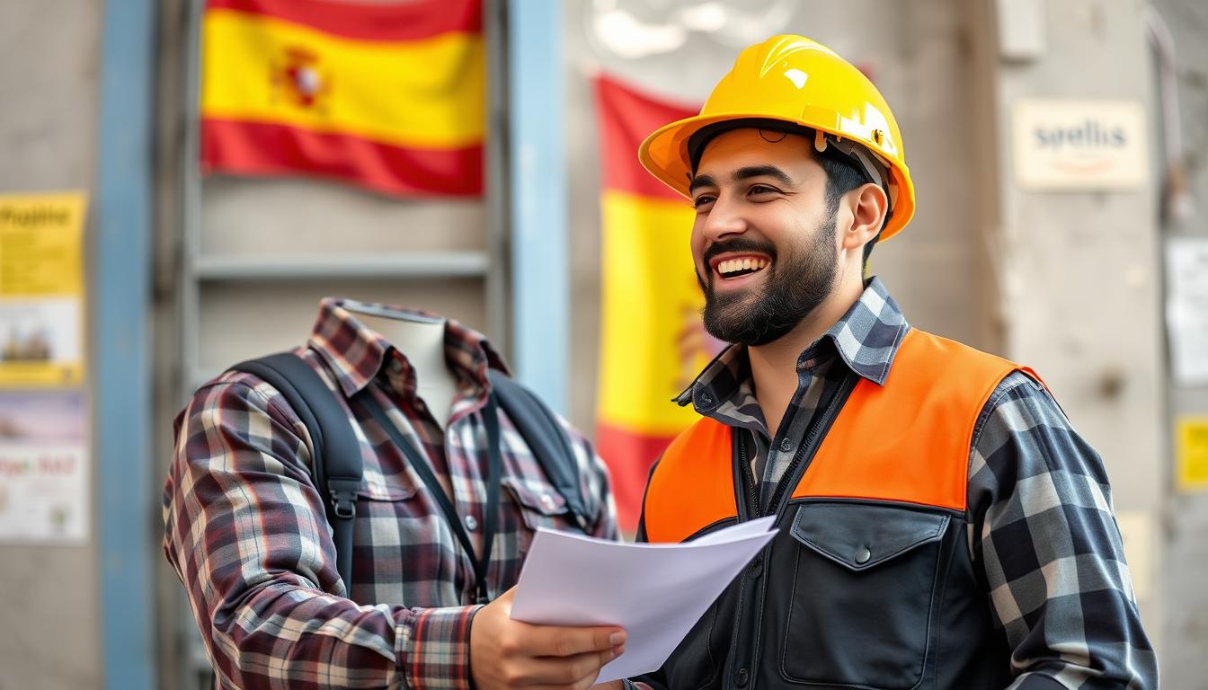 Trabajador feliz recibiendo buenas noticias sobre su empleo