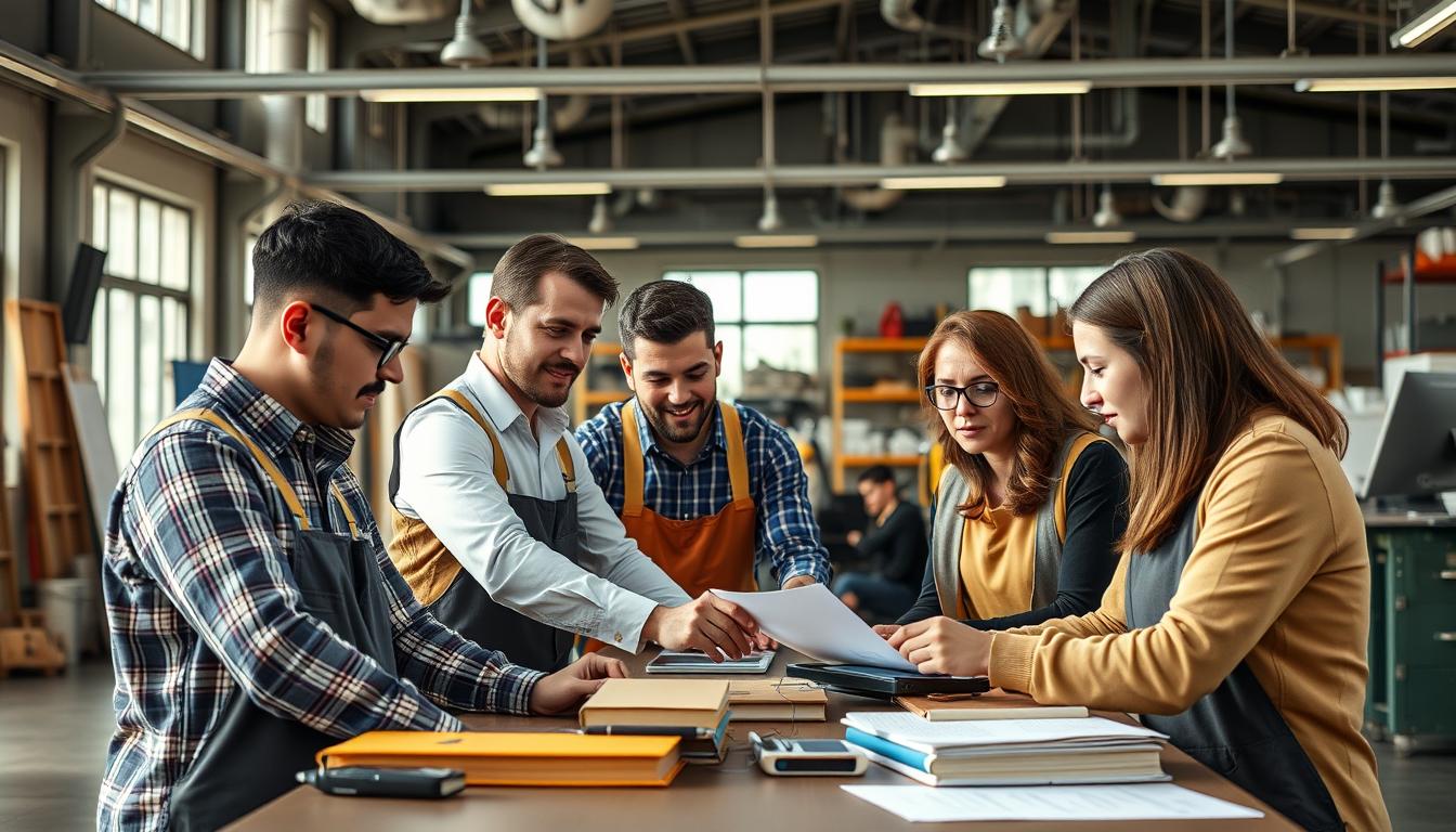 Equipo profesional trabajando en empresa española