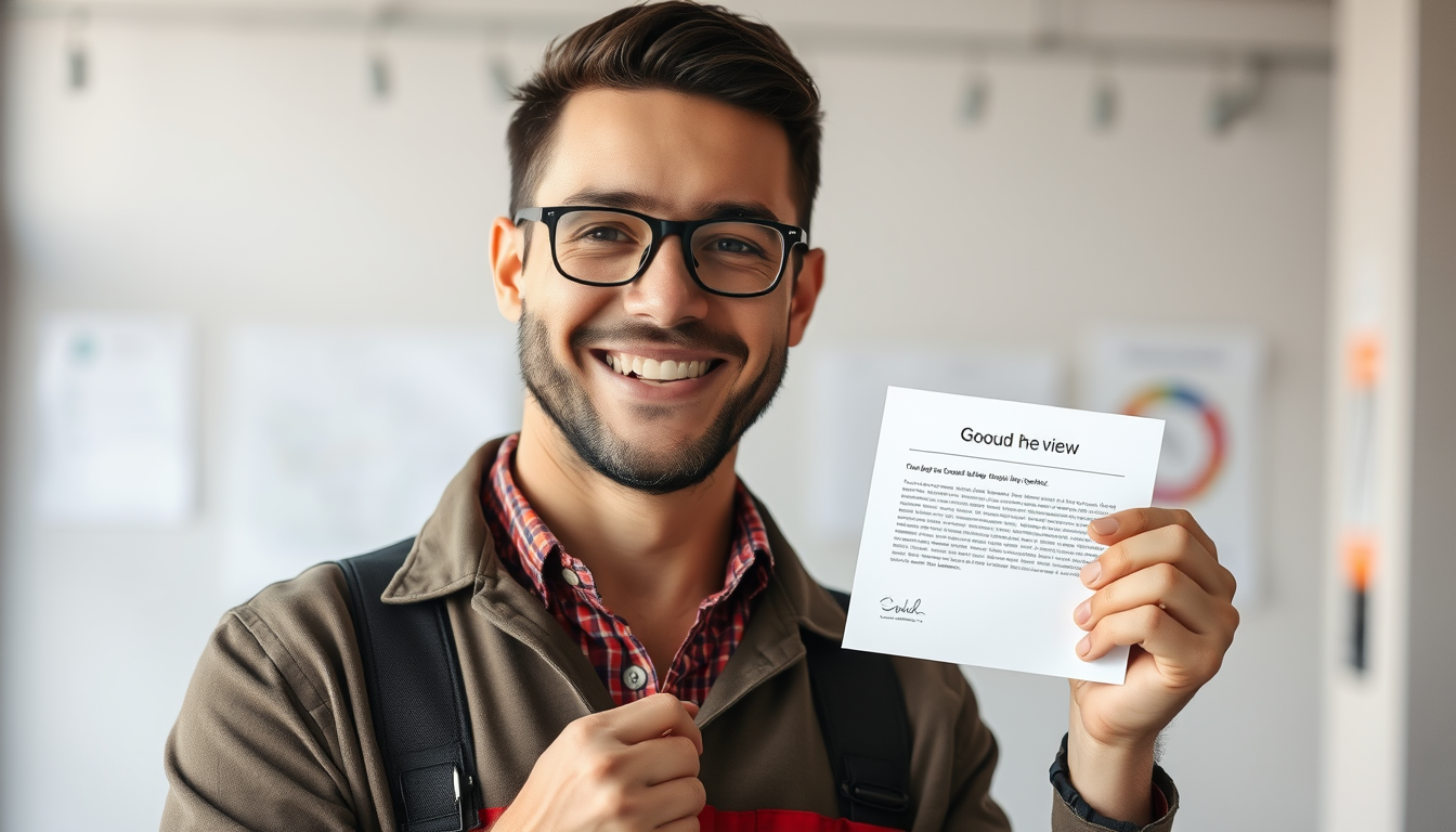 Trabajador recibiendo buenas noticias sobre su empleo
