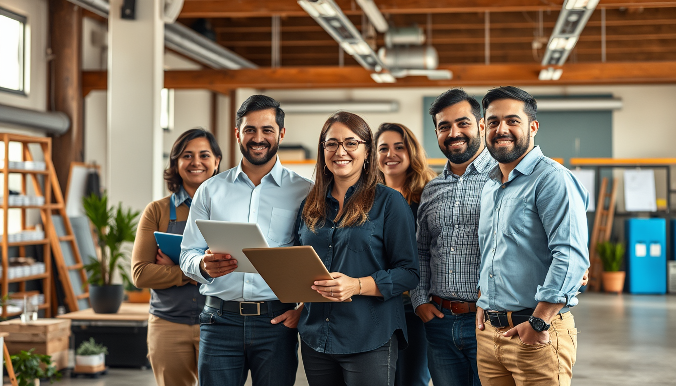 equipo profesional trabajando en empresa española