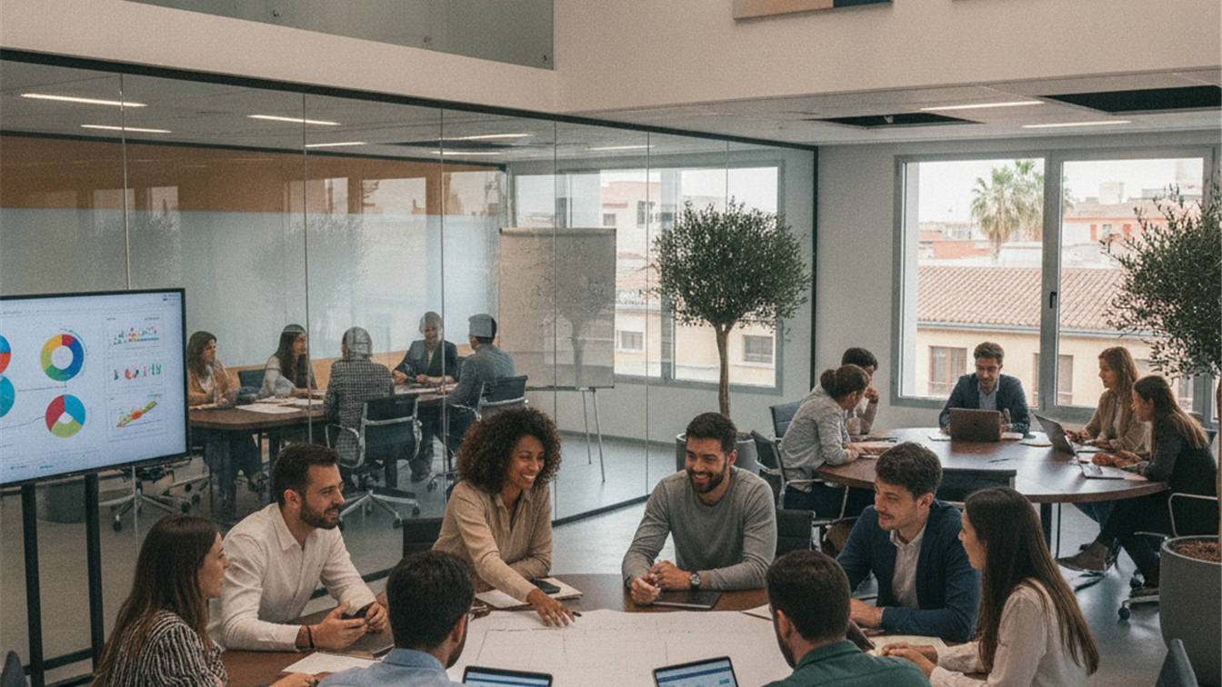 equipo profesional trabajando en empresa espanola