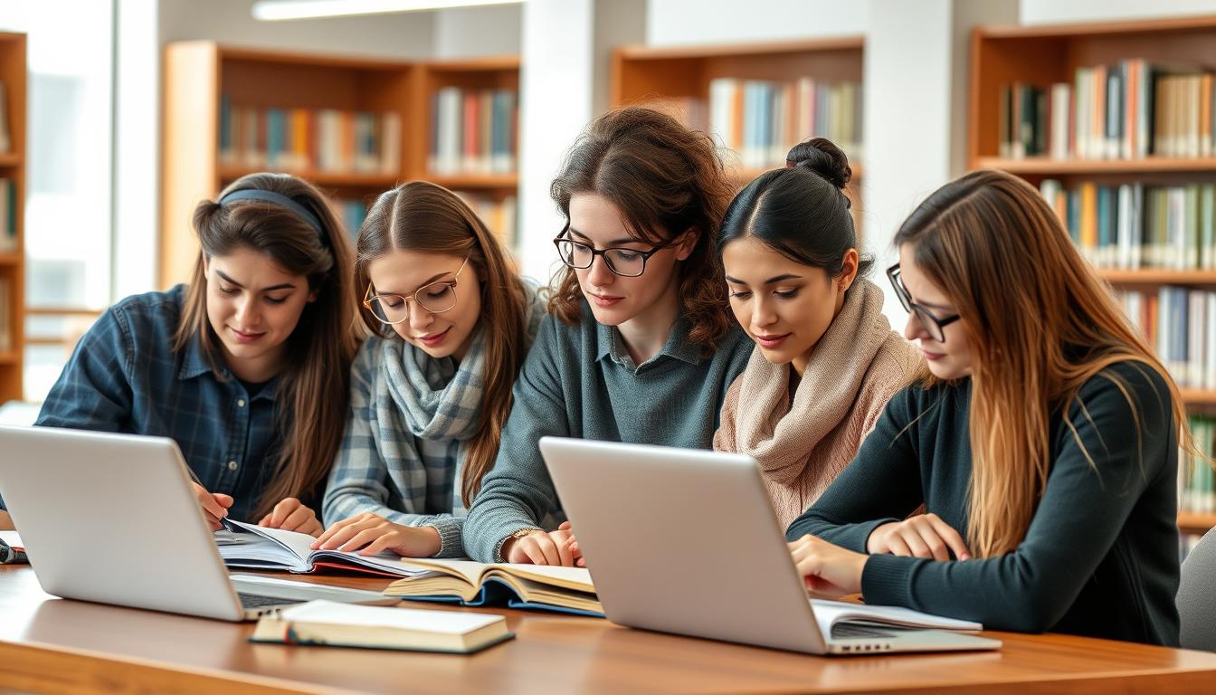 Personas preparando oposiciones en Espana estudiando en grupo
