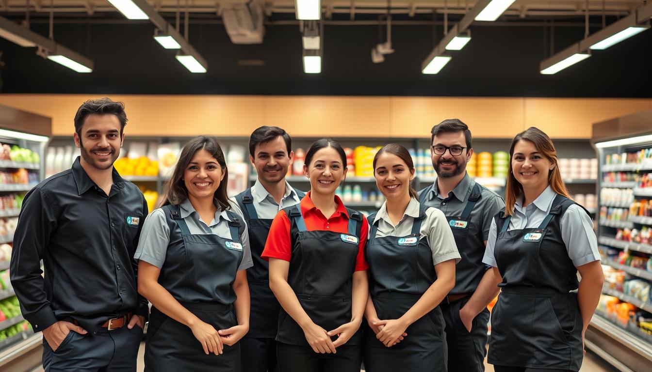 Personal de supermercado trabajando en España