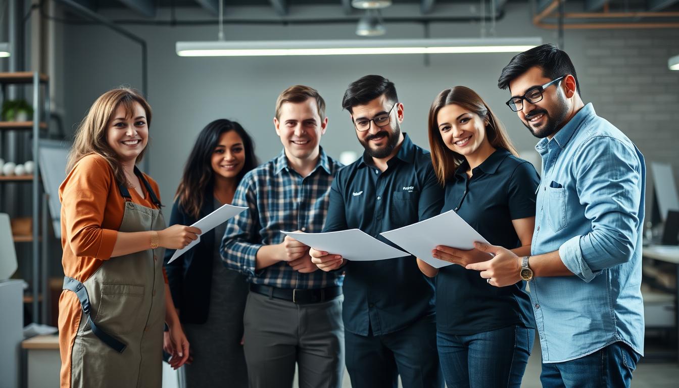 Equipo profesional trabajando en empresa española