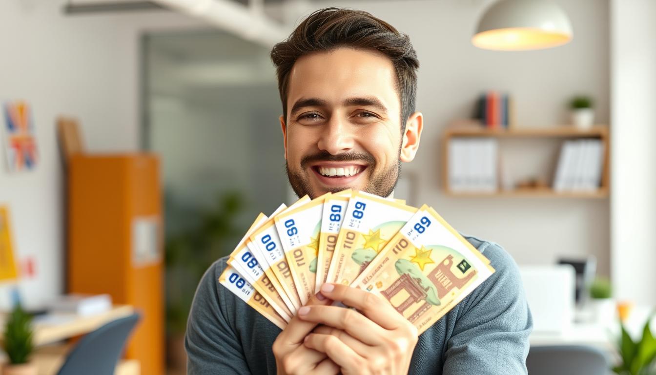 Trabajador satisfecho con su salario mínimo garantizado en España