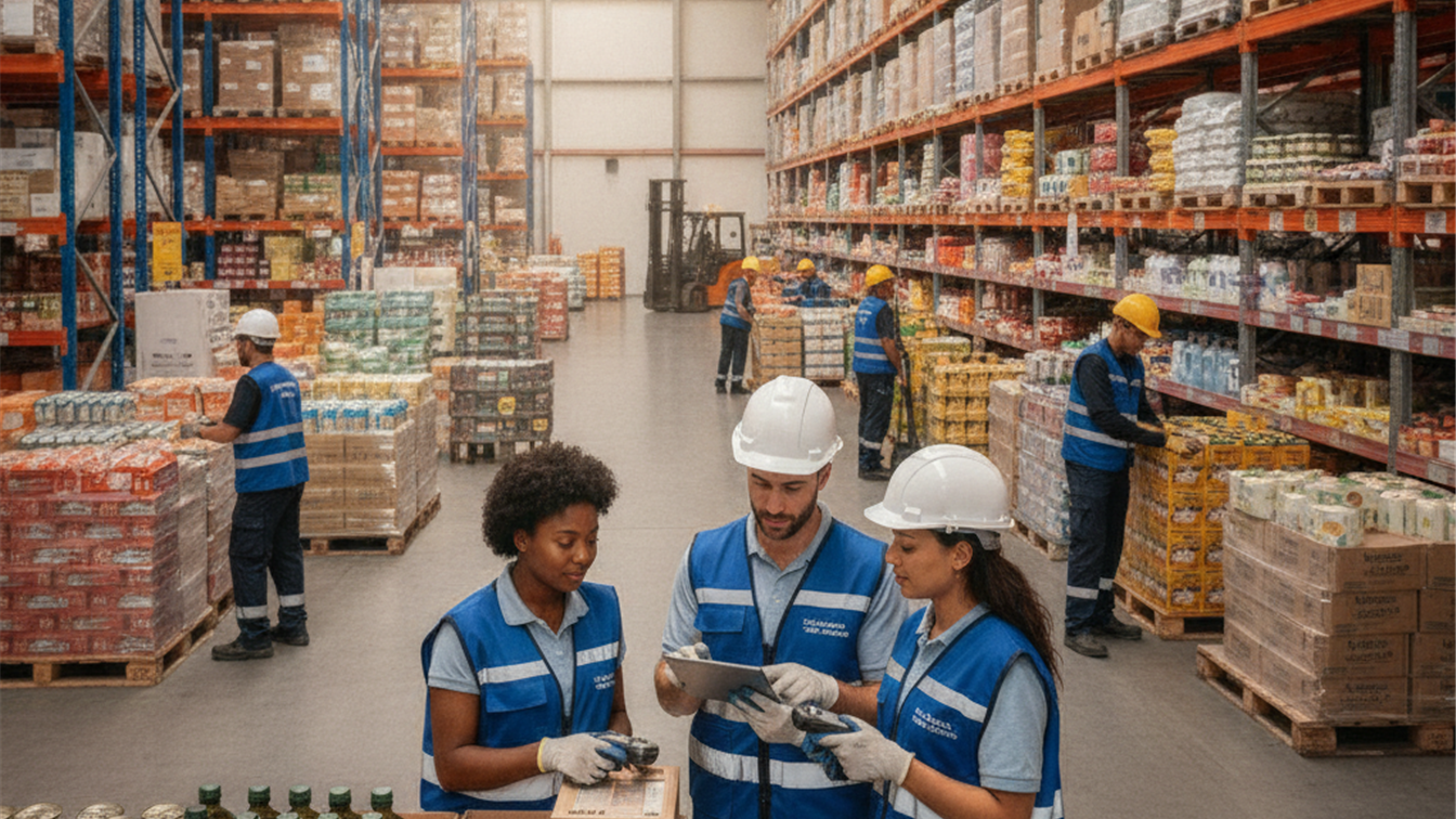 equipo trabajando en almacén logístico en España