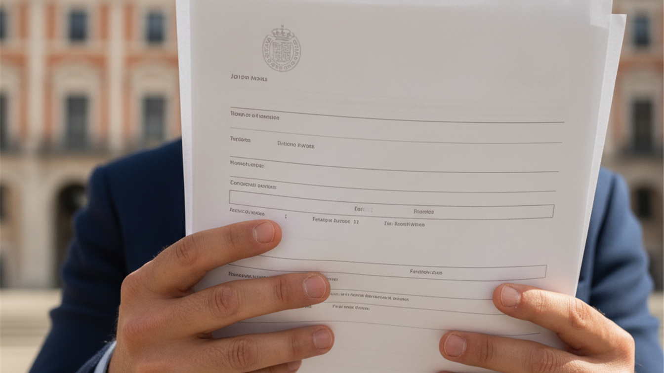 Persona sosteniendo documentos de solicitud de empleo