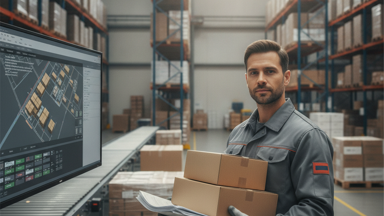 Trabajador logístico con documentos