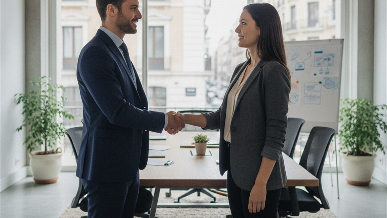 Entrevista de trabajo en oficina española