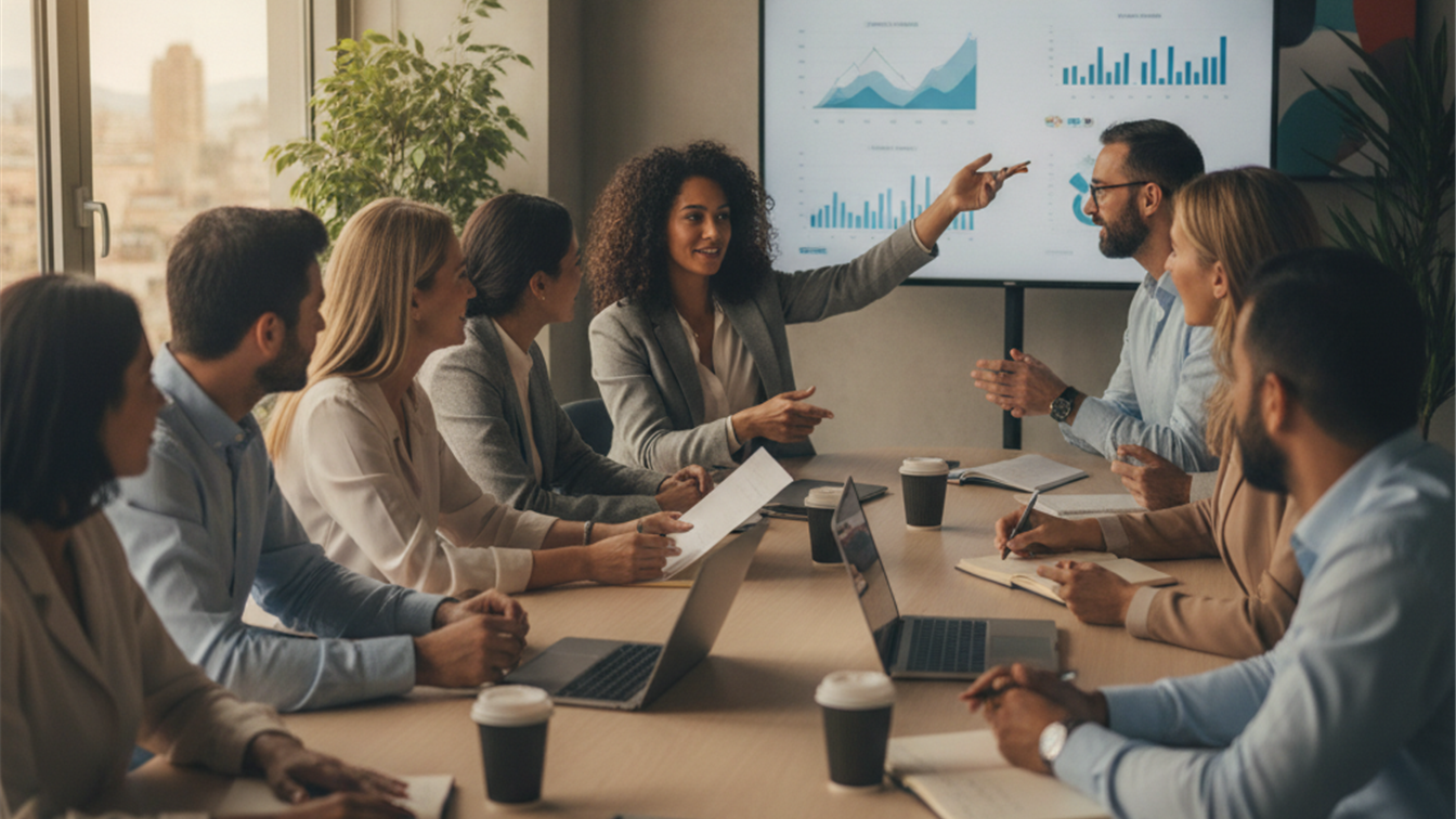 Equipo de trabajadores colaborando en una empresa española
