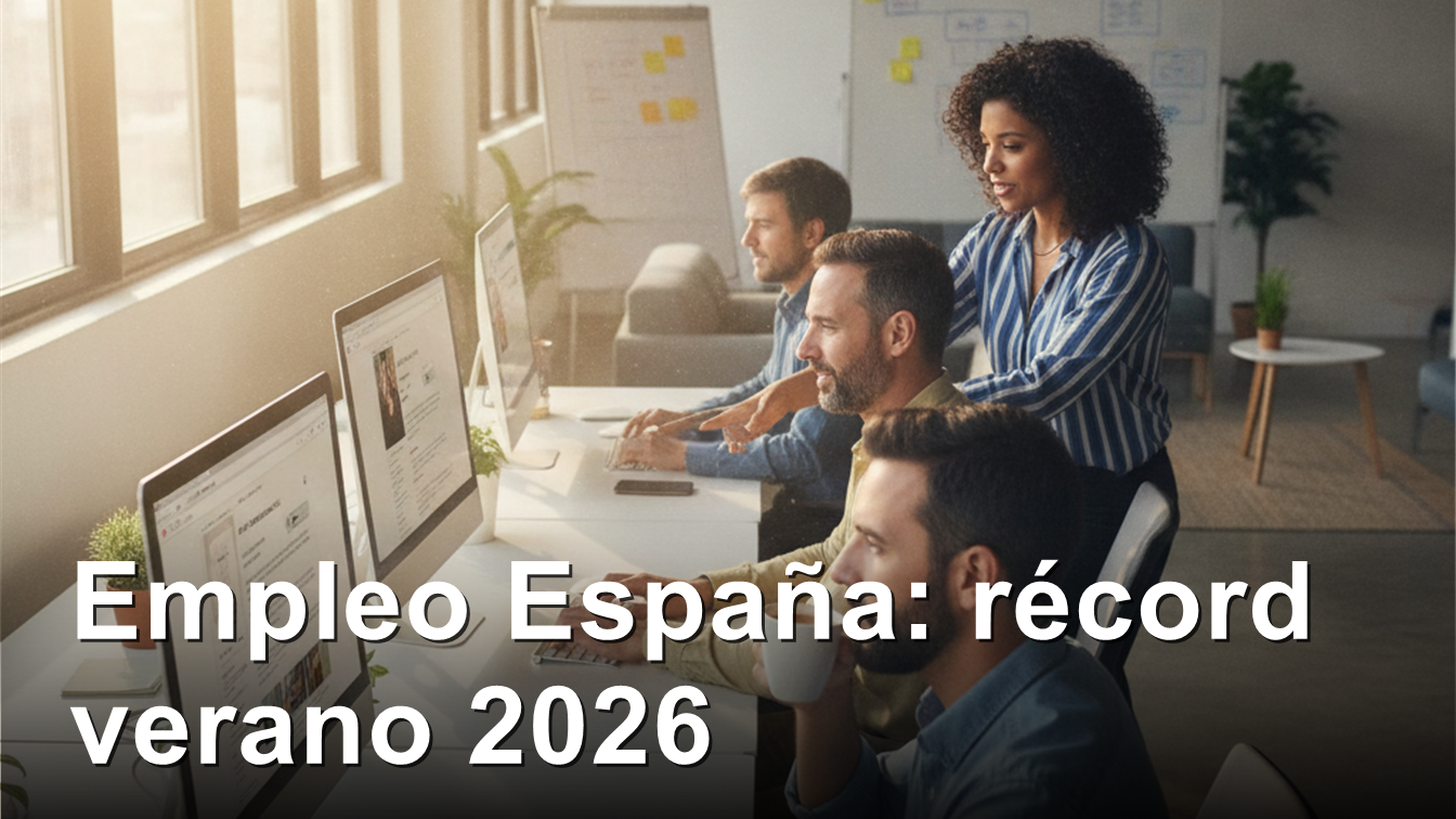 Empleo en España agosto 2026 - trabajadores en oficina moderna buscando trabajo